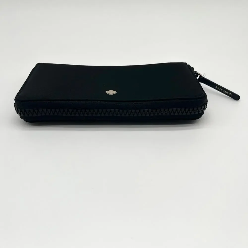 KATE SPADE NWOT Nylon Black Zip-Around Long Wallet, RETAILS $198